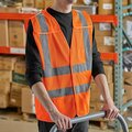 Lavex Class 2 Orange High Visibility 5-Point Breakaway Safety Vest with Hook & Loop Closure - 2X 486LIORBA22X